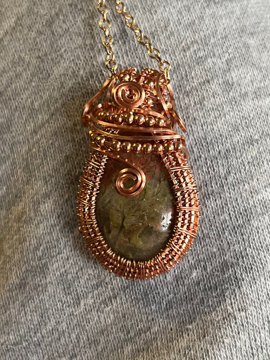 Wire wrapped Indian agate