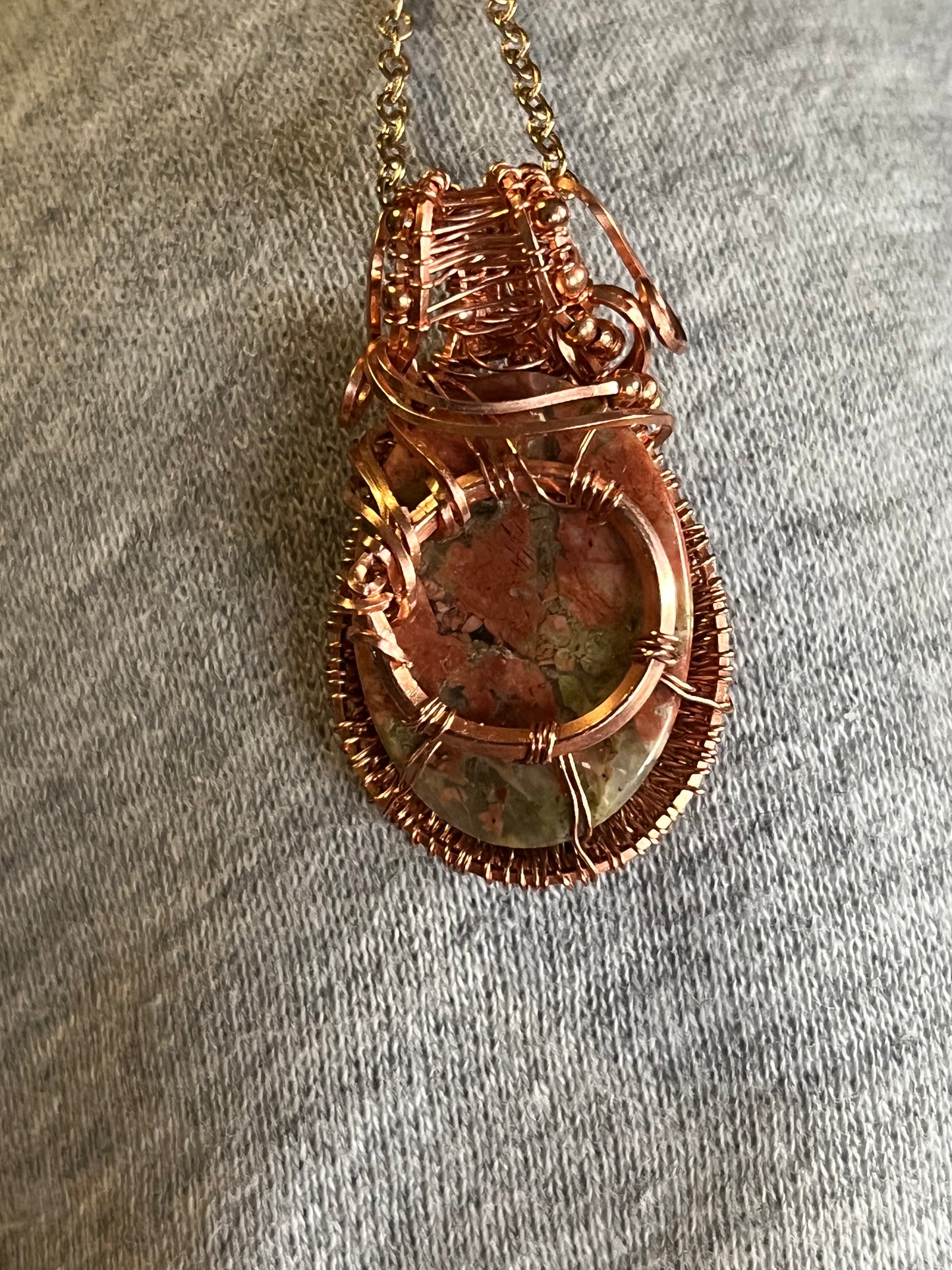 Wire wrapped Indian agate